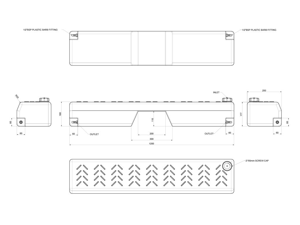 Footwell water tank